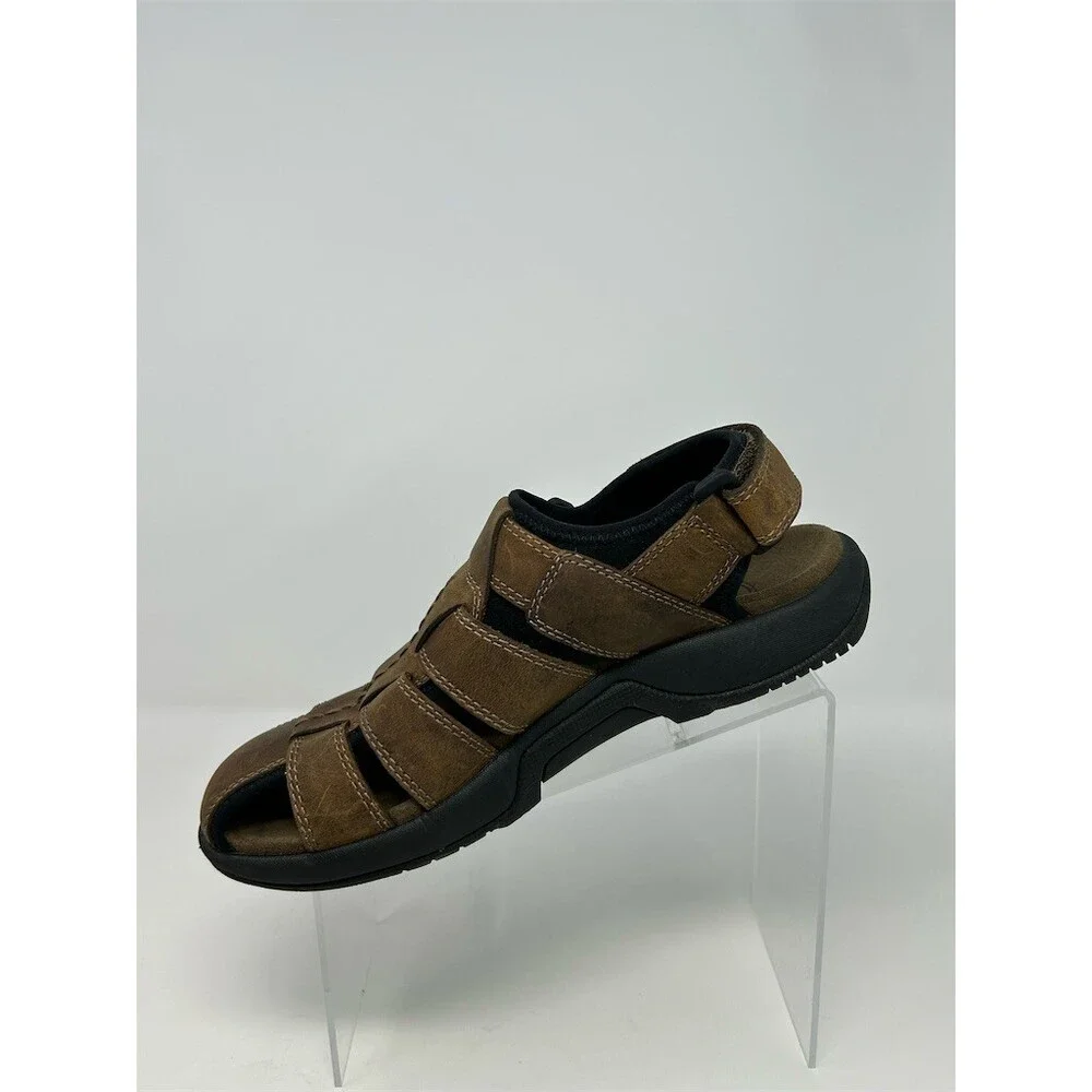 Merrell Men's Fisherman Sandals Brown Closed Toe Hook & Loop Outdoor Size 8